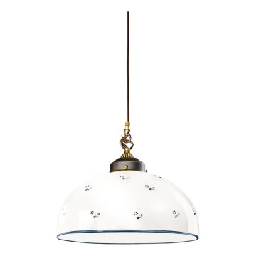 Kolarz 731.32.19 - Ljuskrona med textilsladd NONNA 1xE27/75W/230V diameter 36 cm blå