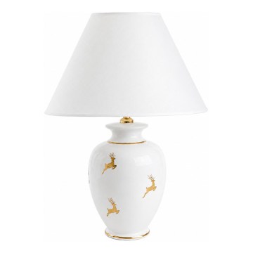 Kolarz 731.70W.150 - Bordslampa NONNA 1xE27/100W/230V, hjortmotiv, vit/guld