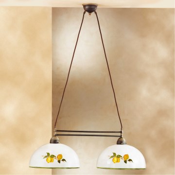 Kolarz 731.82.129 - Ljuskrona med textilsladd NONNA 2xE27/75W/230V citroner