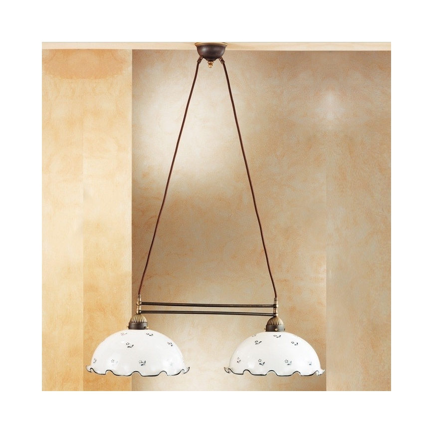 Kolarz 731.82.25 - Ljuskrona med snöre NONNA 2xE27/75W/230V blå