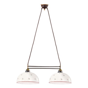 Kolarz 731.82.68 - Ljuskrona med textilsladd NONNA 2xE27/75W/230V röd