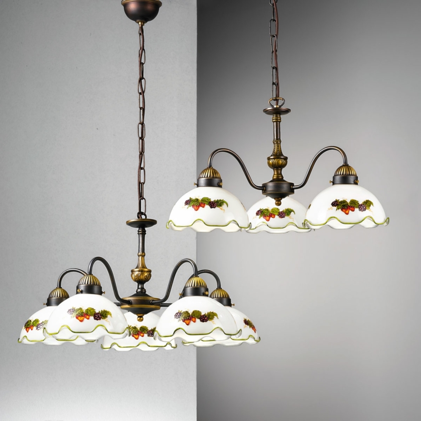 Kolarz 731.83.113 - Ljuskrona med kedja NONNA 3xE27/75W/230V vinröd/jordgubbsröd