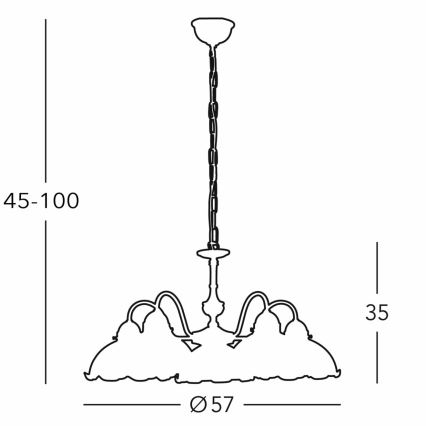 Kolarz 731.85.100 - Ljuskrona på kedja NONNA 5xE27/75W/230V hjort grön