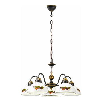 Kolarz 731.85.121 - Ljuskrona på kedja NONNA 5xE27/75W/230V vindruvor/jordgubbar