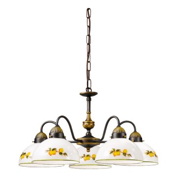 Kolarz 731.85.126 - Ljuskrona på kedja NONNA 5xE27/75W/230V citroner