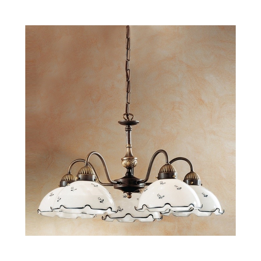 Kolarz 731.85.17 - Ljuskrona med kedja NONNA 5xE27/75W/230V blå