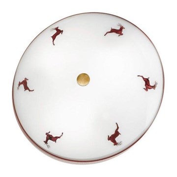 Kolarz 731.U12.4.103 - Taklampa NONNA 2xE14/60W/230V, Ø 32 cm, röd/mässing