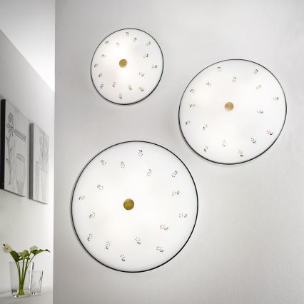 Kolarz 731.U12.4.70 - Taklampa NONNA 2xE14/60W/230V Ø 32 cm grön/mässing