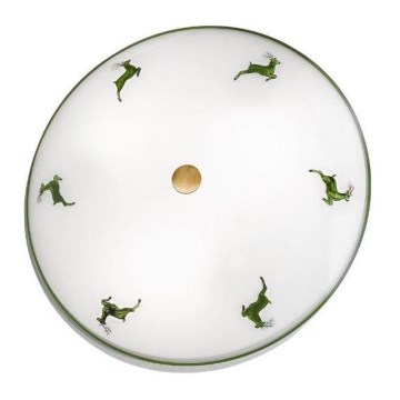 Kolarz 731.U13.4.100-Taklampa NONNA 3xE27/60W/230V pr.42 cm grön/mässing