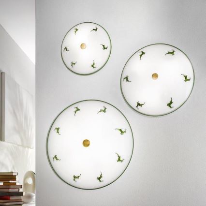 Kolarz 731.U14.4.100-Taklampa NONNA 4xE27/60W/230V pr.54 cm grön/mässing