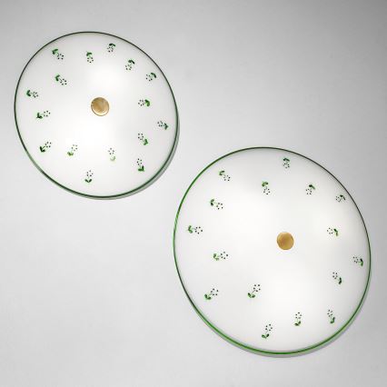 Kolarz 731.U14.4.21-Taklampa NONNA 4xE27/60W/230V diameter 54 cm grön/mässing