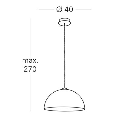 Kolarz A1339.31.Co.VinAu/40 - Taklampa på kabel CULT 1xE27/100W/230V Ø 40 cm guld