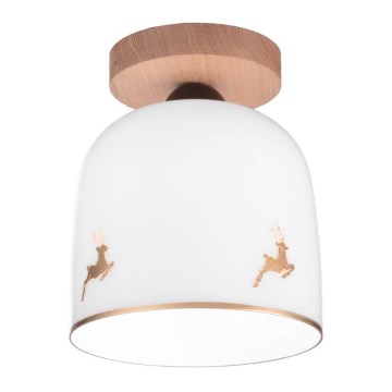 Kolarz A1352.11.Au.100 - Fäst ljuskrona NONNA 1xE27/60W/230V hjort ek/vit/guld