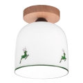 Kolarz A1352.11.G.100 - Fäst ljuskrona NONNA 1xE27/60W/230V hjort ek/vit/grön