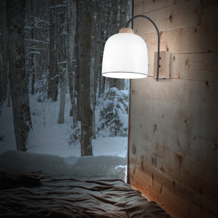 Kolarz A1352.61.Gr - Vägglampa NONNA 1xE27/60W/230V ek/vit/grå