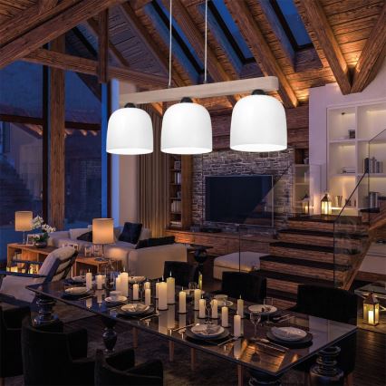 Kolarz A1352.83.W - Ljuskrona med textilsladd NONNA 3xE27/60W/230V ek/vit