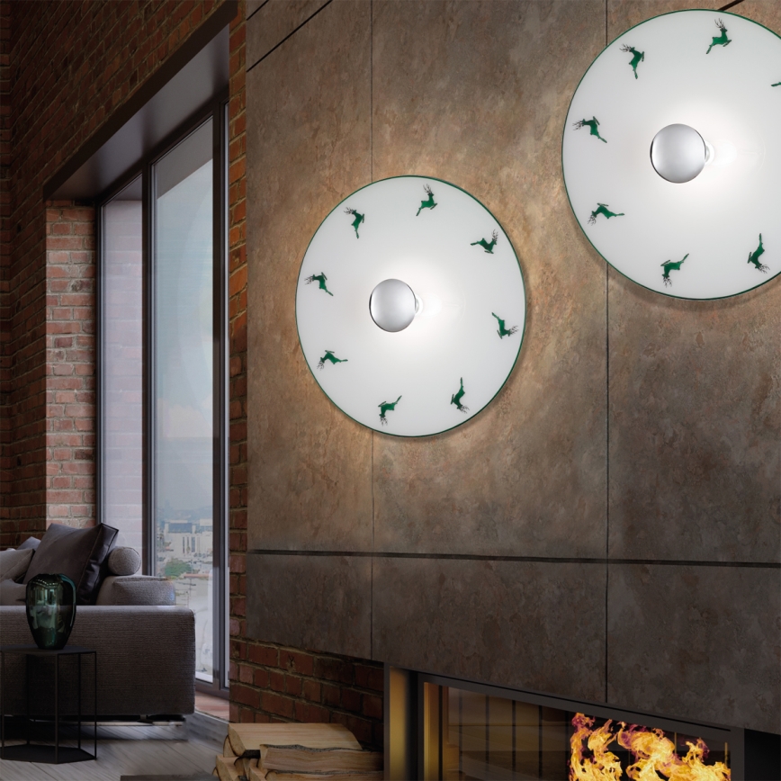 Kolarz A1353.61.XL.5.G.100 - Vägglampa NONNA 1xE27/100W/230V hjortgrön