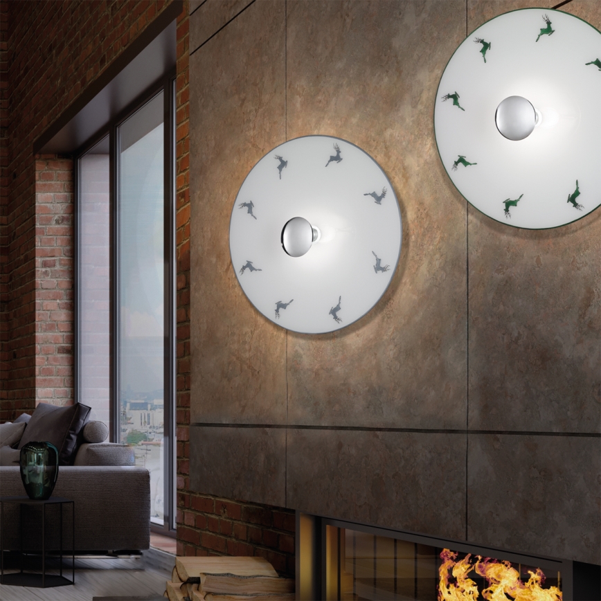 Kolarz A1353.61.XL.5.Gr.100 - Vägglampa NONNA 1xE27/100W/230V hjortgrå