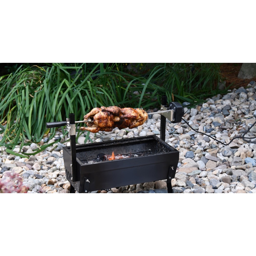 Kolgrill med motor 4W/230V svart