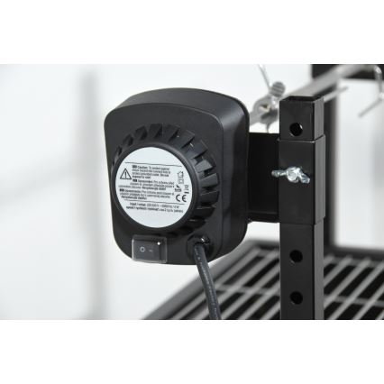 Kolgrill med motor 4W/230V svart