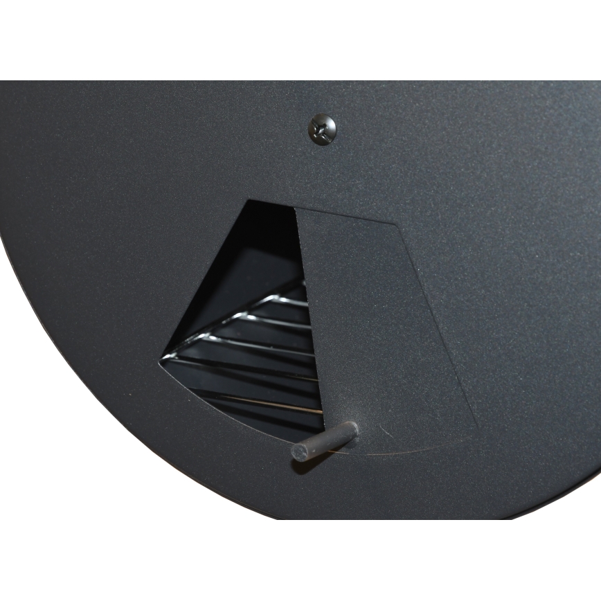 Kolgrill med rökhus svart/trä