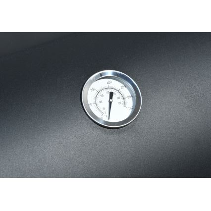 Kolgrill med rökhus svart/trä