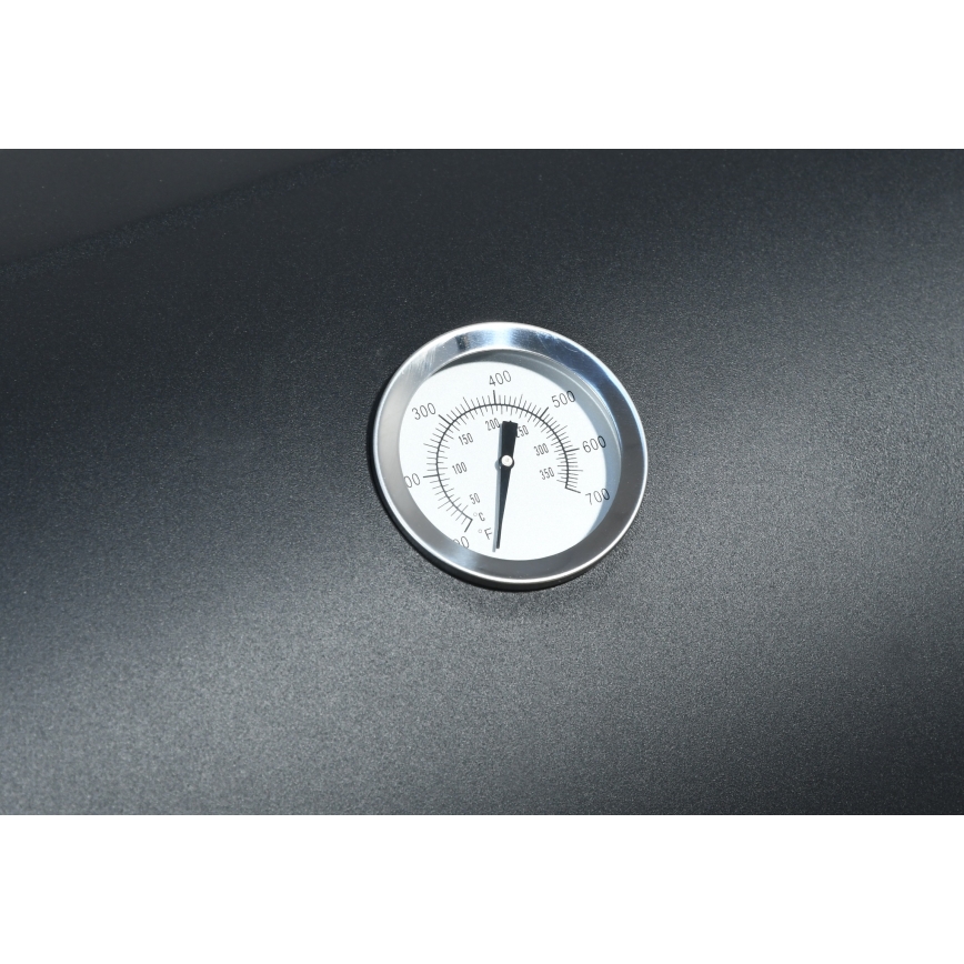 Kolgrill med rökhus svart/trä