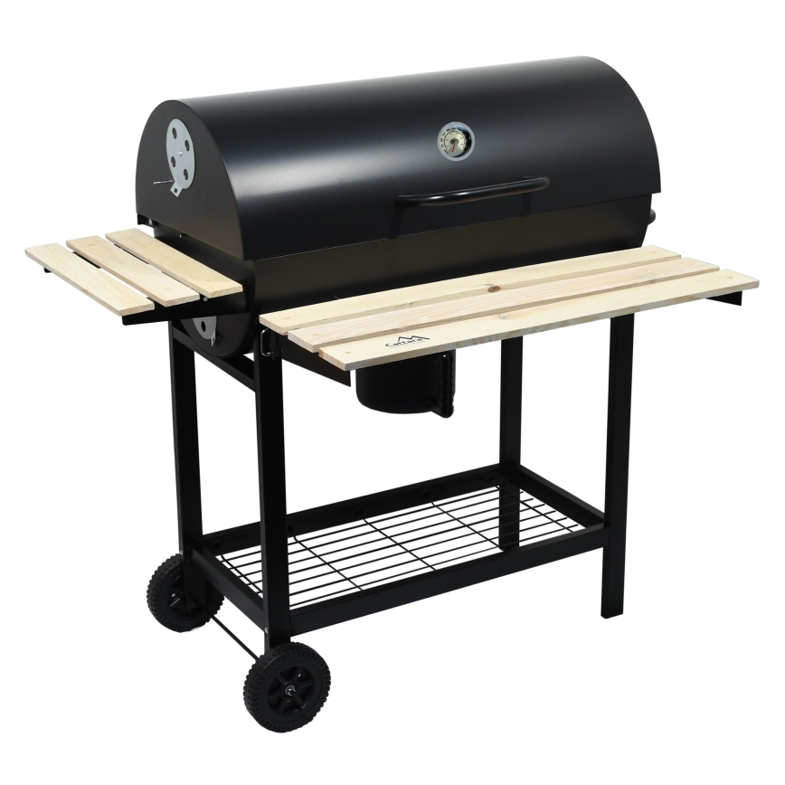 Kolgrill svart/trä