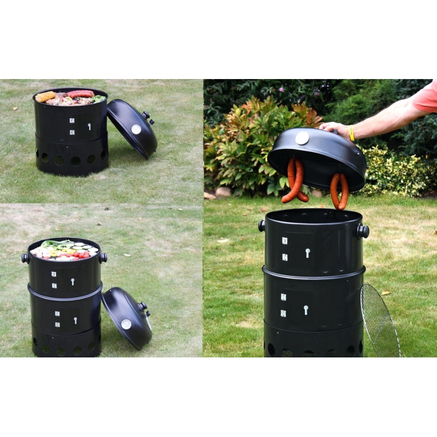 Kolrökhus 3i1 svart