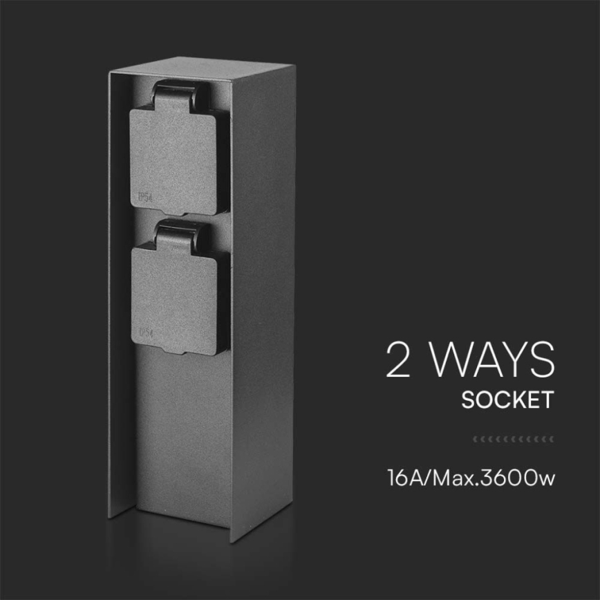 Kolumn med eluttag för utomhusbruk 2Z 230V IP44