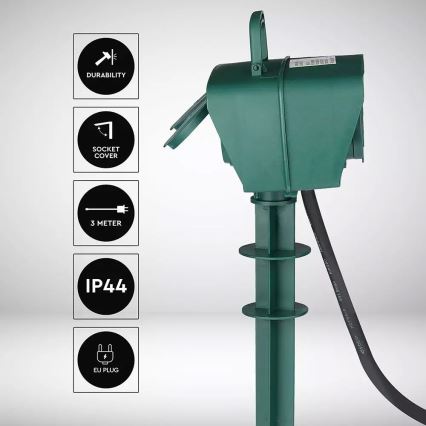 Kolumn med eluttag för utomhusbruk SCHUKO 4Z 230V IP44