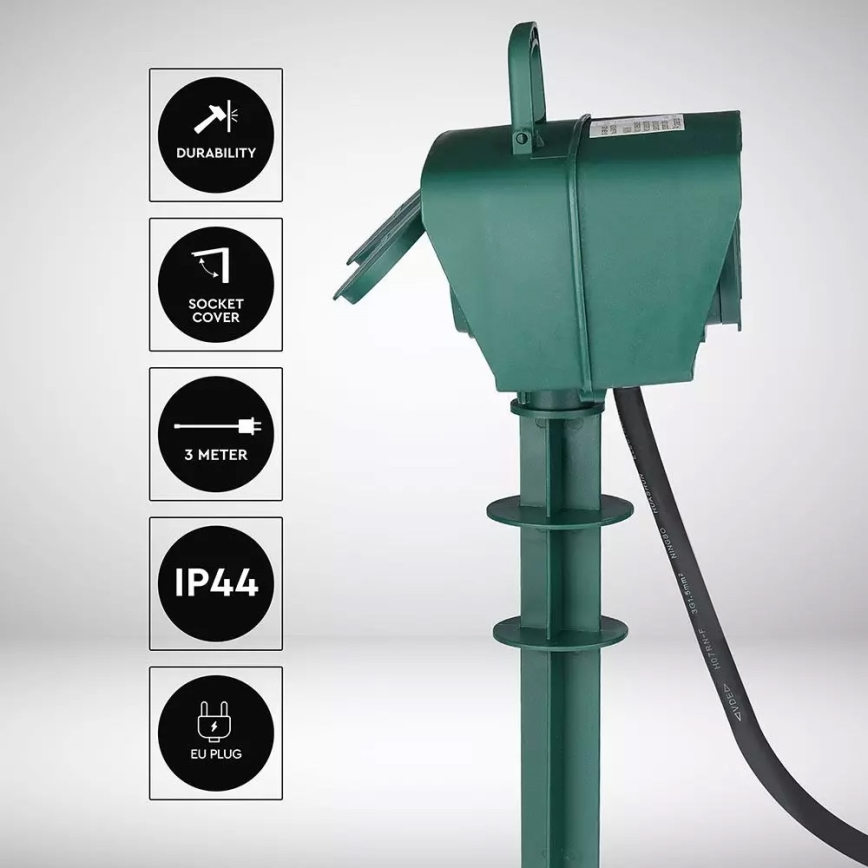 Kolumn med eluttag för utomhusbruk SCHUKO 4Z 230V IP44