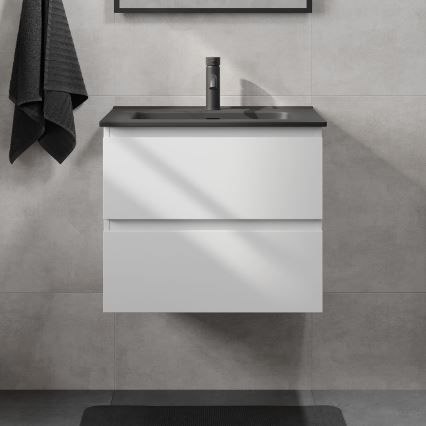 Kommod med tvättställ KENWOOD 61x52x45 cm vit/svart