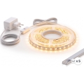 Komplett set: 1x LED-remsa MYLIVING LIGHTSTRIP LED/22W/230V 5 m + 5x infällda profiler 1 m, silver/vit