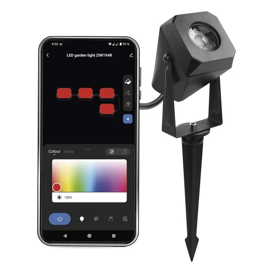 LED RGBIC dimbar utomhuslampa GoSmart - tilläggsmodul LED/1,5W/12V 3000-6500K IP65 Wi-Fi Tuya