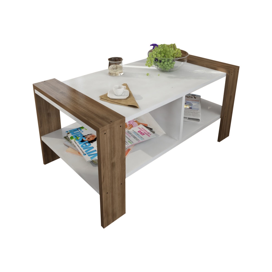 Konferensbord ERICA 42x90 cm vit/brun
