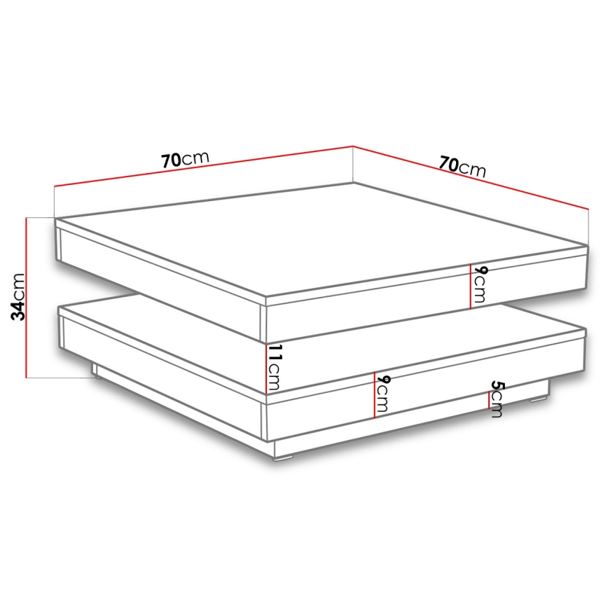 Soffbord NENANI 34x70 cm vit