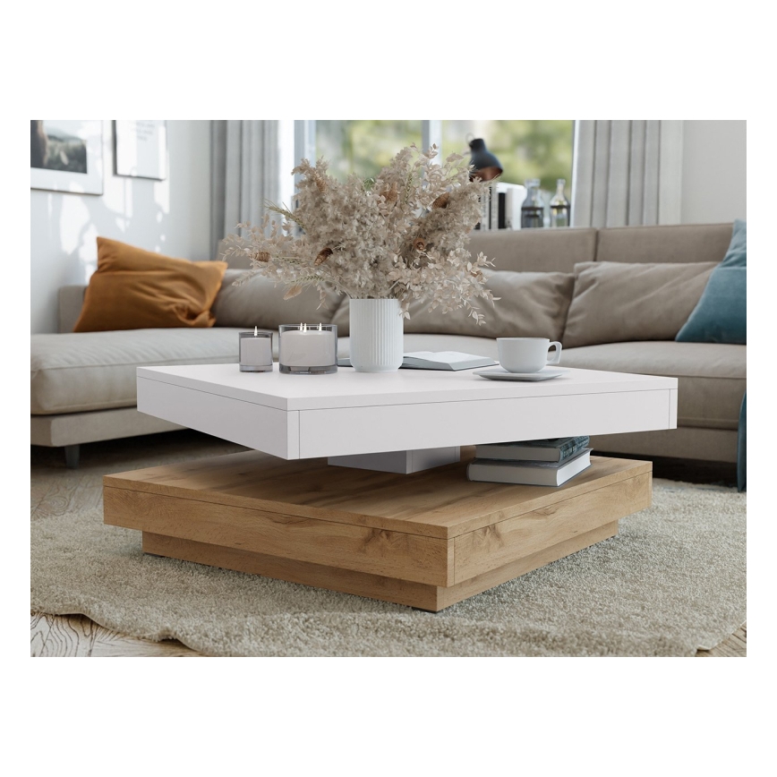 Soffbord NENANI 34x70 cm vit/ek Wotan