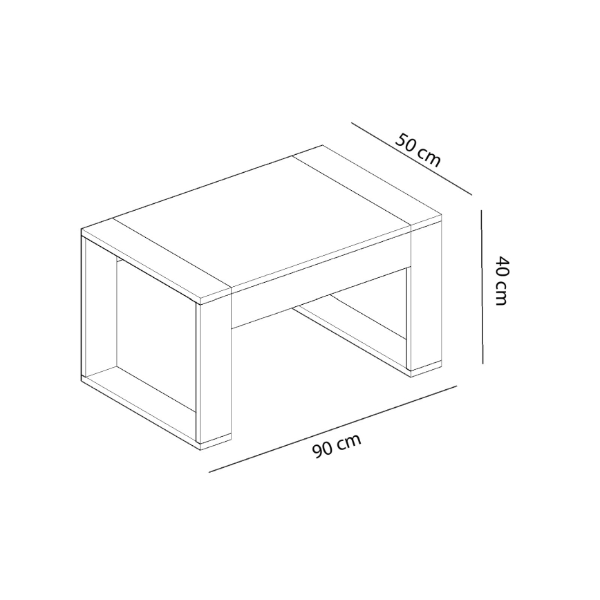 Konferensbord RETRO 40x90 cm vit/brun