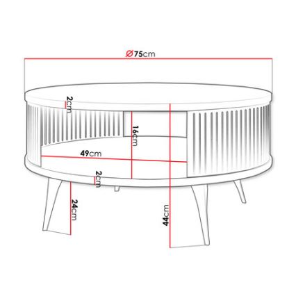 Soffbord ROENNI 44x75 cm svart/vitt