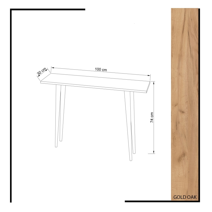 Konsolbord DESIDERO 74x100 cm brunt