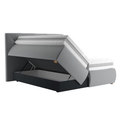 Kontinentalsäng med madrass och toppmadrass ELEN 180x200 cm grå