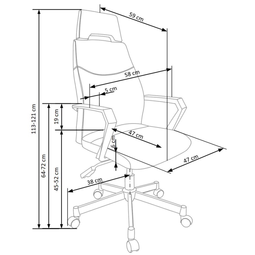 Kontorsstol ELUN svart/grå
