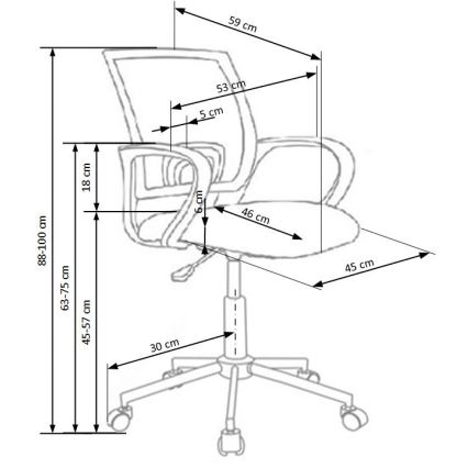 Kontorsstol SIRAQ, flerfärgad