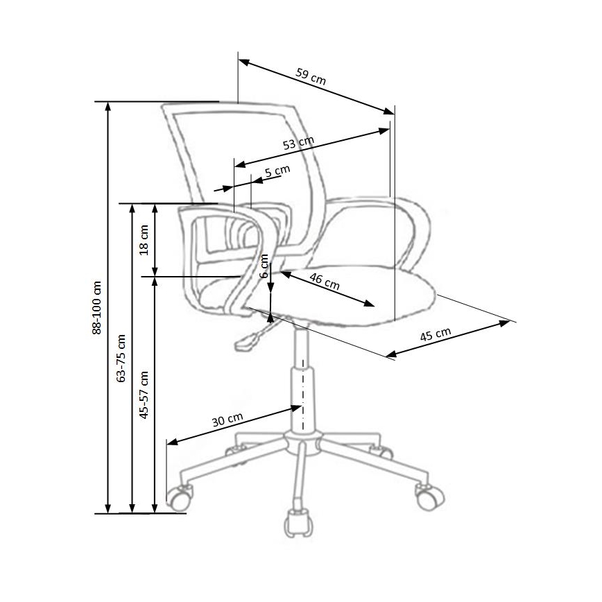 Kontorsstol SIRAQ, flerfärgad