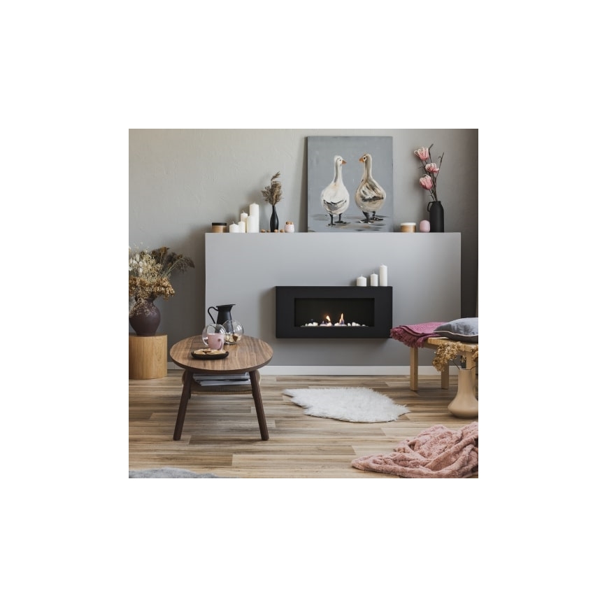 Kratki - Väggmonterad BIO-eldstad 40x90 cm 1,5 kW svart