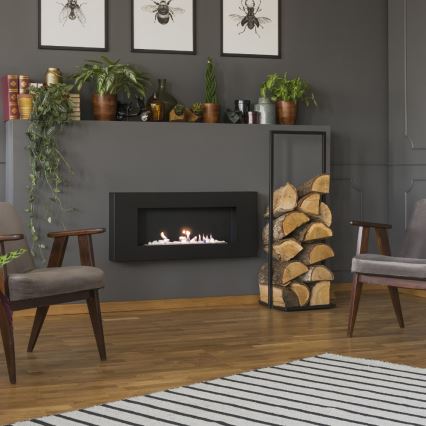 Kratki - Väggmonterad BIO-eldstad 40x90 cm 1,5 kW svart