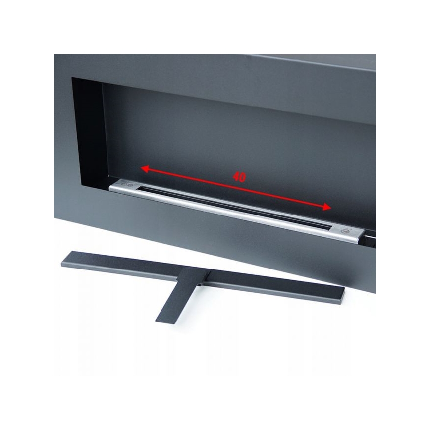 Kratki - Väggmonterad BIO-eldstad 40x90 cm 1,5 kW svart