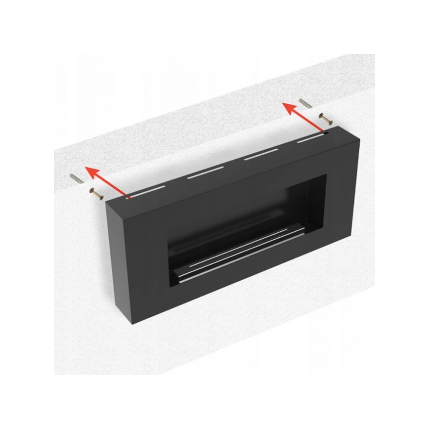 Kratki - Väggmonterad BIO-eldstad 40x90 cm 1,5 kW svart