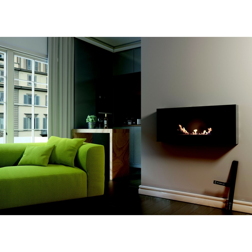 Kratki - Inbyggd BIO-eldstad 40x90 cm 2kW svart